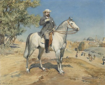  orientalist - Ein Reiter von einem Jerusalemer Tor Gustav Bauernfeind Orientalist